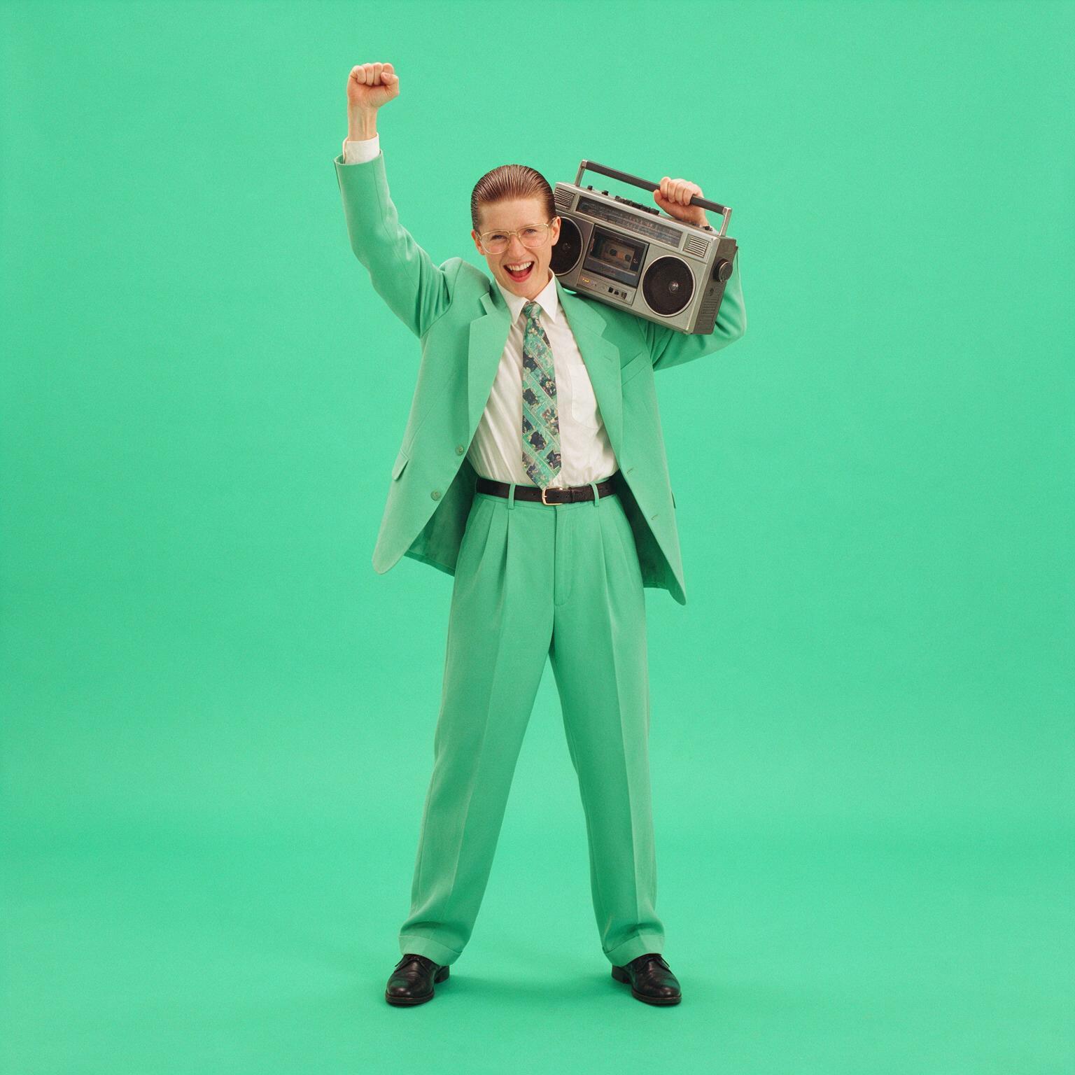 The Visionary with a boombox